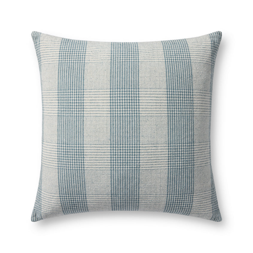 22" x 22" Blue/White Down Pillow
