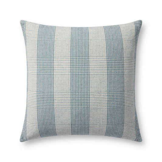 22" x 22" Blue/White Down Pillow