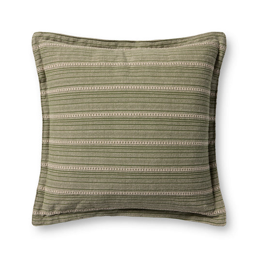 22" x 22" Green/Natural Down Pillow