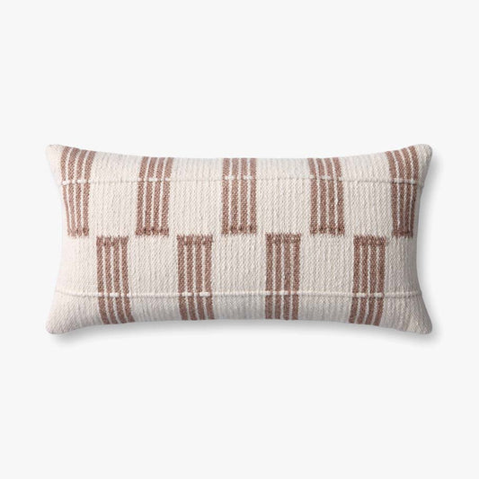 12" x 27" Brown/Ivory Down Pillow